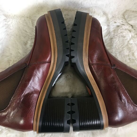 NEW Miz Mooz Merlot Red Evanna Leather Block Heel Slip On Chelsea Boots  6.5 /37 - Picture 7 of 12